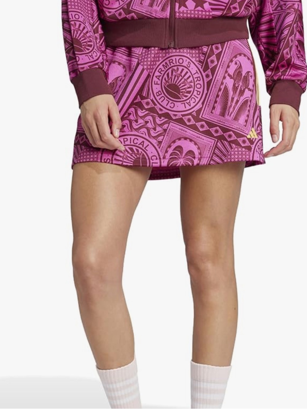 Adidas x FARM Rio Tropical Club Print Athletic Mini Skirt - Small - Picture 4 of 7
